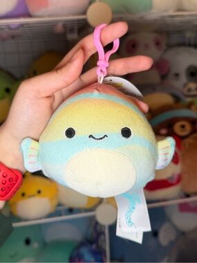 Squishmallows Squishmallow Canda the Rainbow Fish 3.5" Stuffed Plush Clip